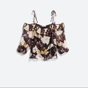 Ella Moss Flora Off The Shoulder Silk Blouse.  Size Medium